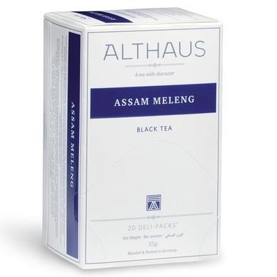 Чай чорний пакетований в конвертах Althaus DP Assam Meleng картон (20шт*1,75г)
