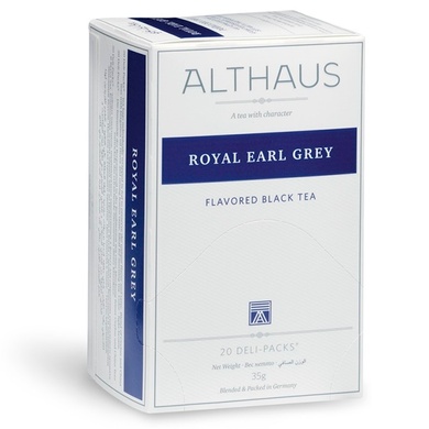 Чай чорний пакетований в конвертах Althaus DP Royal Earl Grey картон (20шт*1,75г)