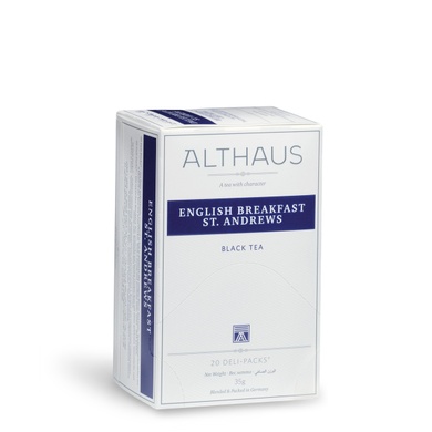 Чай чорний пакетований в конвертах Althaus DP English Breakfast картон (20шт*1,75г)