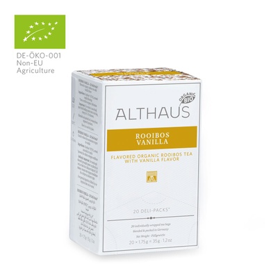 Чай фруктовий пакетований в конвертах Althaus DP Rooibos Vanilla картон (20шт*1,75г)