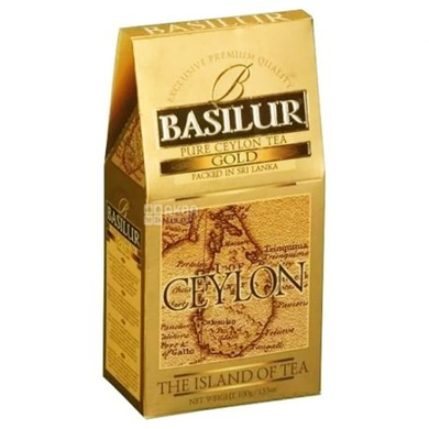 Чай чорний листовий Basilur Чайний Острів Цейлон Золотий картон 100г