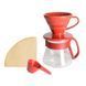 Набір Hario V60 пуровер, заварник, фільтри, ложка VCSD-02 RED