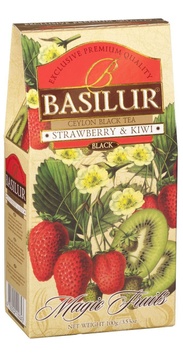 Чай чорний листовий Basilur Магія Фруктів Полуниця та Ківі картон 100г