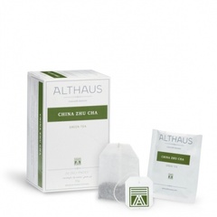 Чай зелений пакетований в конвертах Althaus DP China Zhu Cha картон (20шт*1,75г)