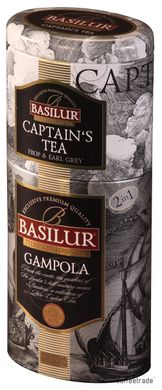 Чай чорний листовий Basilur Квіти та Фрукти Цейлону Гампола + Капітанський чай з/б 125г