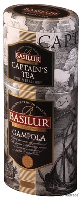 Чай чорний листовий Basilur Квіти та Фрукти Цейлону Гампола + Капітанський чай з/б 100г